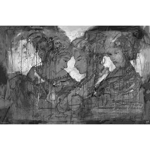 BandW Sketch II Black Modern Wood Framed Art Print with Double Matting by Wiley, Marta