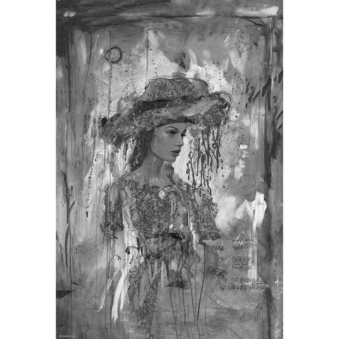 BandW Festive III Black Modern Wood Framed Art Print by Wiley, Marta