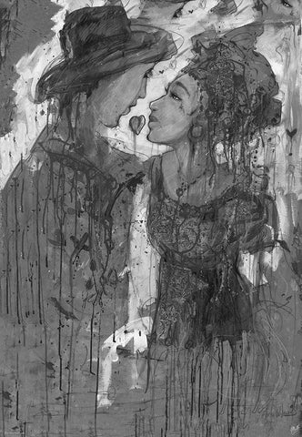 BandW Festive IIII Black Ornate Wood Framed Art Print with Double Matting by Wiley, Marta