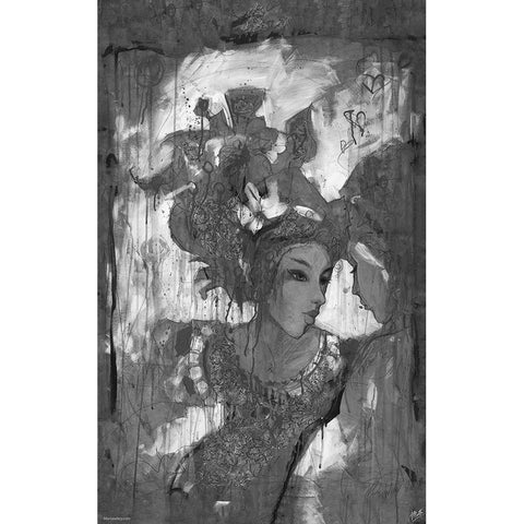 BandW Festive VI Black Modern Wood Framed Art Print by Wiley, Marta