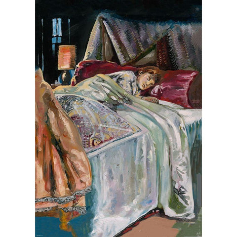 Colorful painting child White Modern Wood Framed Art Print by Wiley, Marta