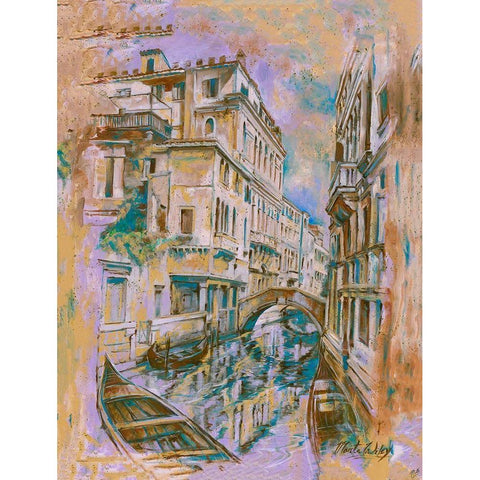 Italy beige, purple White Modern Wood Framed Art Print by Wiley, Marta