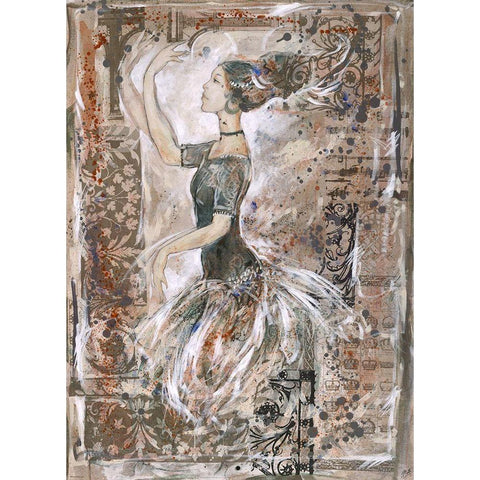 Collage Dancer White Modern Wood Framed Art Print by Wiley, Marta