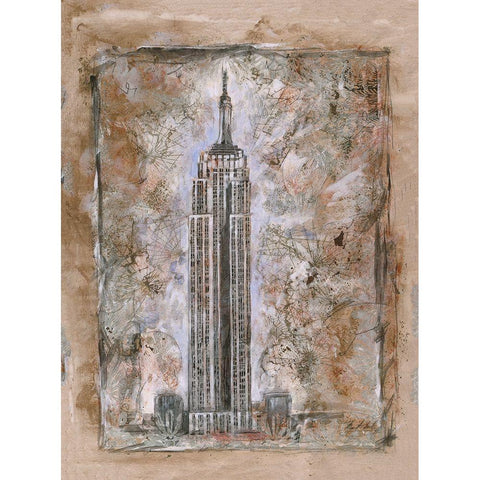 Beige, Cityscape Black Modern Wood Framed Art Print with Double Matting by Wiley, Marta