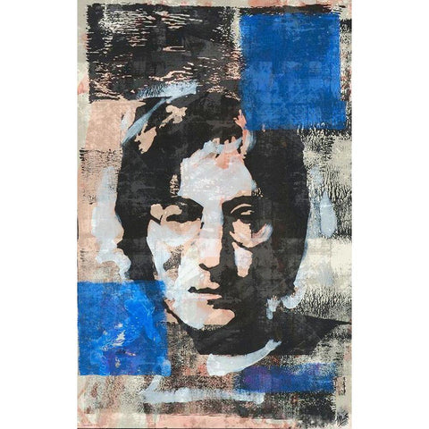 John Lennon Black Modern Wood Framed Art Print with Double Matting by Wiley, Marta