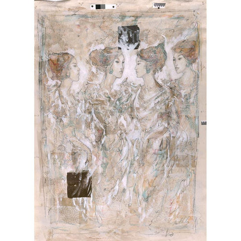 Beige, Ballerina Black Modern Wood Framed Art Print by Wiley, Marta