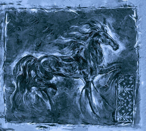 Ghost Horse Black Ornate Wood Framed Art Print with Double Matting by Wiley, Marta