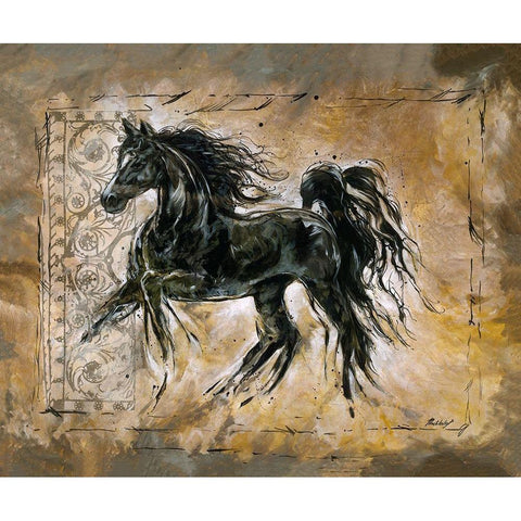 Jumper Black Modern Wood Framed Art Print by Wiley, Marta