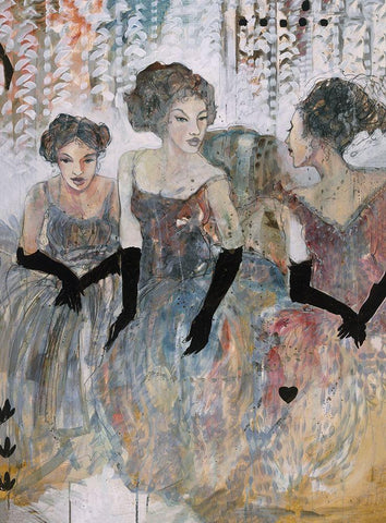 Black Gloves Black Ornate Wood Framed Art Print with Double Matting by Wiley, Marta