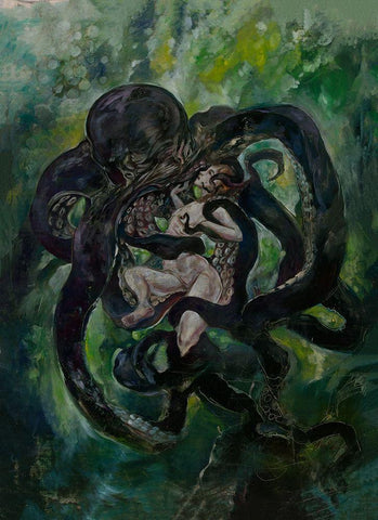 Subconscious  White Modern Wood Framed Art Print with Double Matting by Wiley, Marta