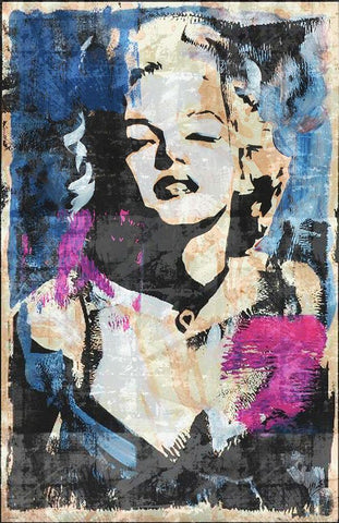 Marilyn Monroe White Modern Wood Framed Art Print with Double Matting by Wiley, Marta