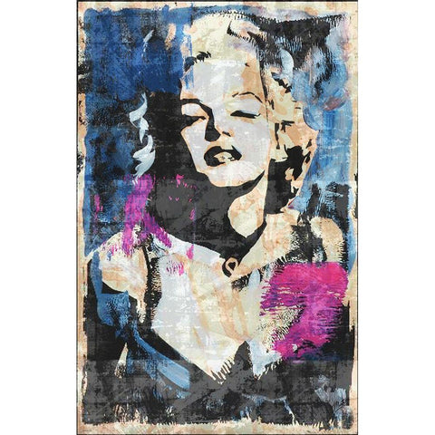 Marilyn Monroe Black Modern Wood Framed Art Print with Double Matting by Wiley, Marta