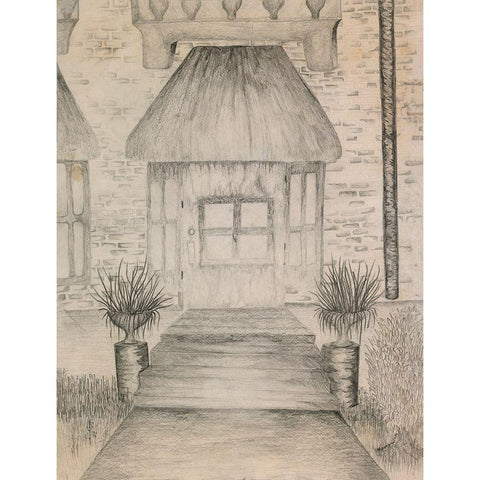 Pencil White Modern Wood Framed Art Print by Wiley, Marta