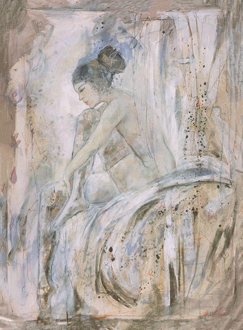 Repose White Modern Wood Framed Art Print with Double Matting by Wiley, Marta