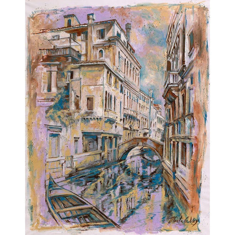 Beige, Venice Gold Ornate Wood Framed Art Print with Double Matting by Wiley, Marta