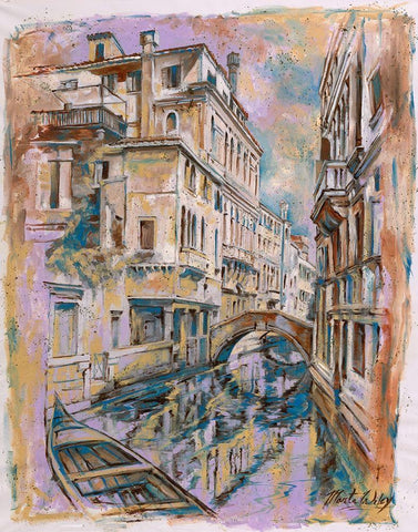 Beige, Venice Black Ornate Wood Framed Art Print with Double Matting by Wiley, Marta