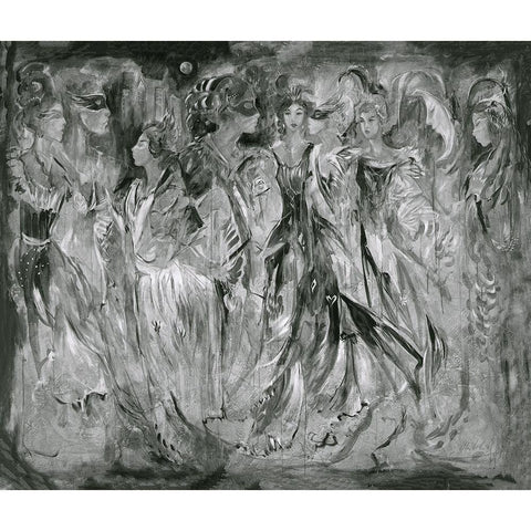 BandW Renaisaunce Sketch White Modern Wood Framed Art Print by Wiley, Marta