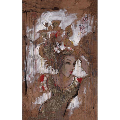 Sepia, Figure IIII Gold Ornate Wood Framed Art Print with Double Matting by Wiley, Marta