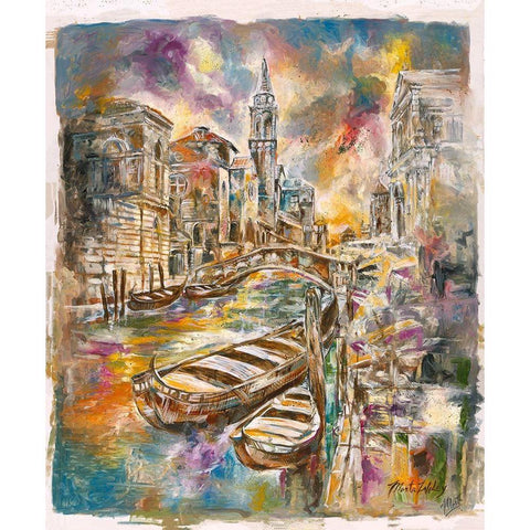 Venice I Black Modern Wood Framed Art Print with Double Matting by Wiley, Marta