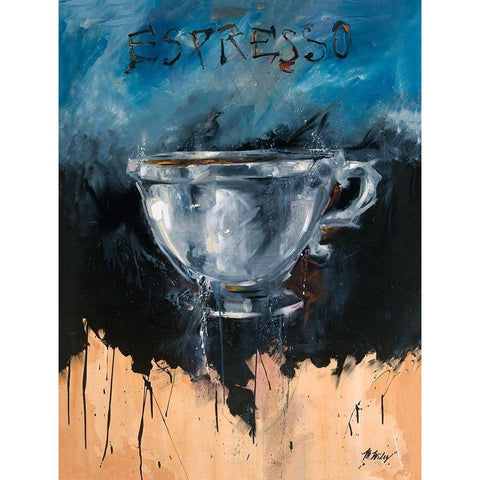 Espresso Black Modern Wood Framed Art Print with Double Matting by Wiley, Marta