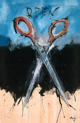 Open White Modern Wood Framed Art Print with Double Matting by Wiley, Marta