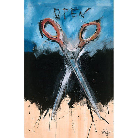 Open Black Modern Wood Framed Art Print by Wiley, Marta