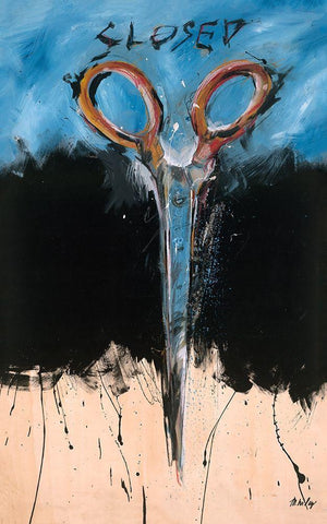 Closed White Modern Wood Framed Art Print with Double Matting by Wiley, Marta