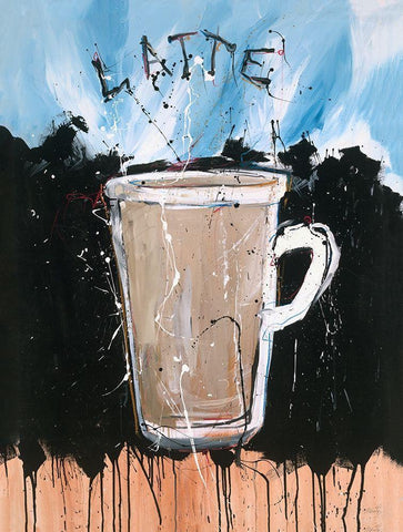 Latte Black Ornate Wood Framed Art Print with Double Matting by Wiley, Marta