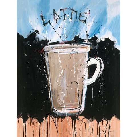 Latte Black Modern Wood Framed Art Print by Wiley, Marta