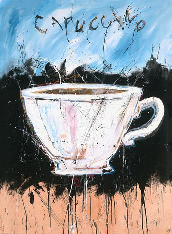 Capuccino White Modern Wood Framed Art Print with Double Matting by Wiley, Marta