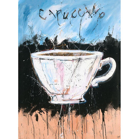 Capuccino Black Modern Wood Framed Art Print by Wiley, Marta
