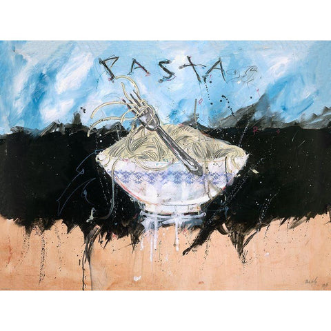 Pasta White Modern Wood Framed Art Print by Wiley, Marta