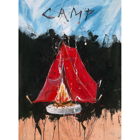 Camp White Modern Wood Framed Art Print by Wiley, Marta