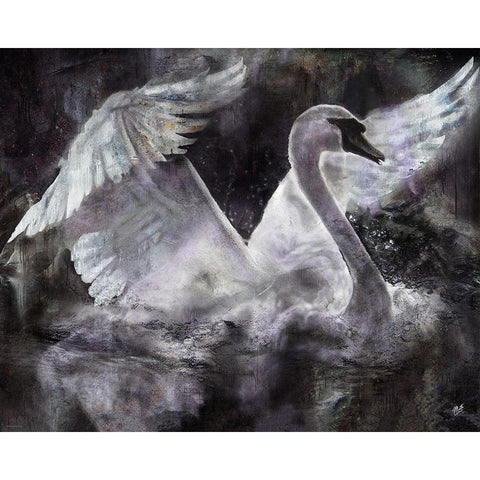 Swan I White Modern Wood Framed Art Print by Wiley, Marta