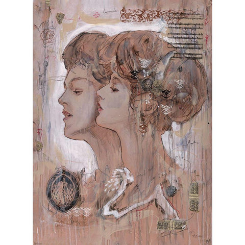 Poetry II Gold Ornate Wood Framed Art Print with Double Matting by Wiley, Marta