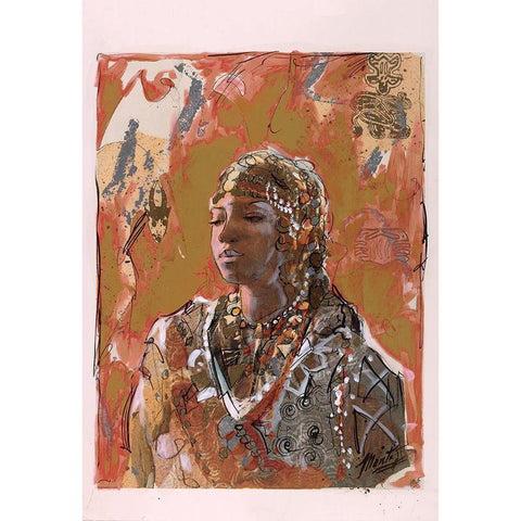 Sepia African White Modern Wood Framed Art Print by Wiley, Marta