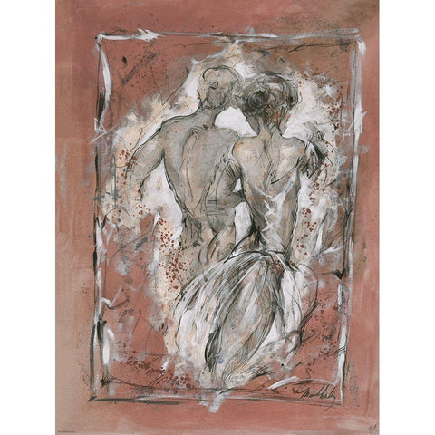 Lovers III Gold Ornate Wood Framed Art Print with Double Matting by Wiley, Marta