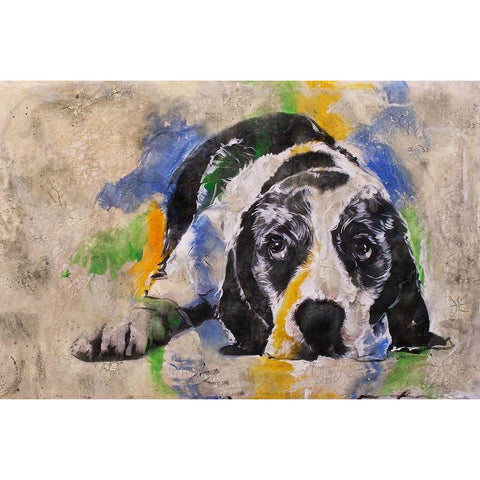 PUP I White Modern Wood Framed Art Print by Wiley, Marta