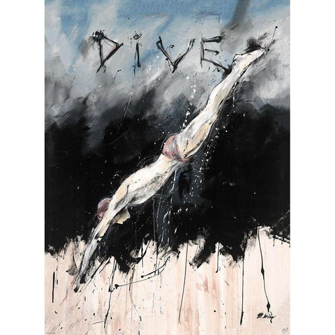Dive Light Color Black Modern Wood Framed Art Print by Wiley, Marta