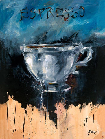 Dive Lighter colors Black Ornate Wood Framed Art Print with Double Matting by Wiley, Marta