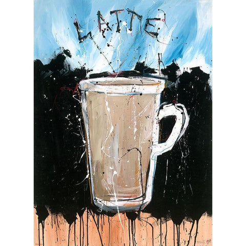 Latte Light colors White Modern Wood Framed Art Print by Wiley, Marta