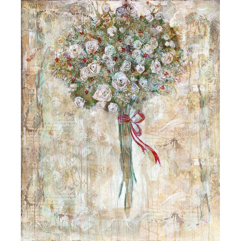 Bouquet of Flowers White Modern Wood Framed Art Print by Wiley, Marta