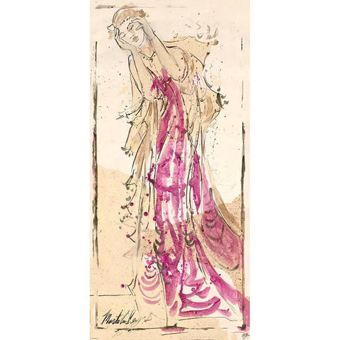 Abstract figure III lighter colors Gold Ornate Wood Framed Art Print with Double Matting by Wiley, Marta