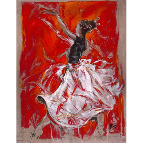 Red Dancer White Modern Wood Framed Art Print by Wiley, Marta