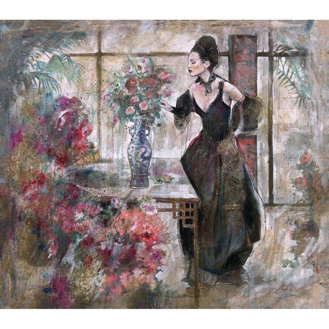 Romantic Lady White Modern Wood Framed Art Print by Wiley, Marta