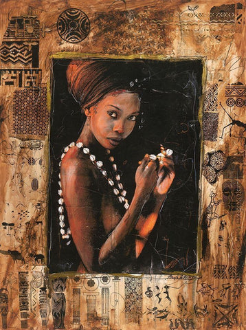 African Queen IIII Black Ornate Wood Framed Art Print with Double Matting by Wiley, Marta