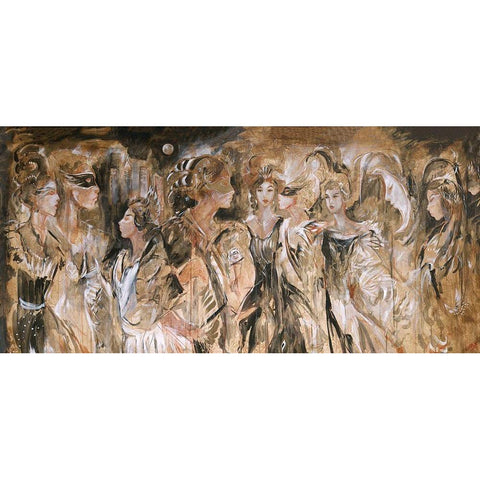 Renaisaunce III- vertical piece White Modern Wood Framed Art Print by Wiley, Marta