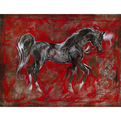 Red Lepa Zena Black Modern Wood Framed Art Print with Double Matting by Wiley, Marta