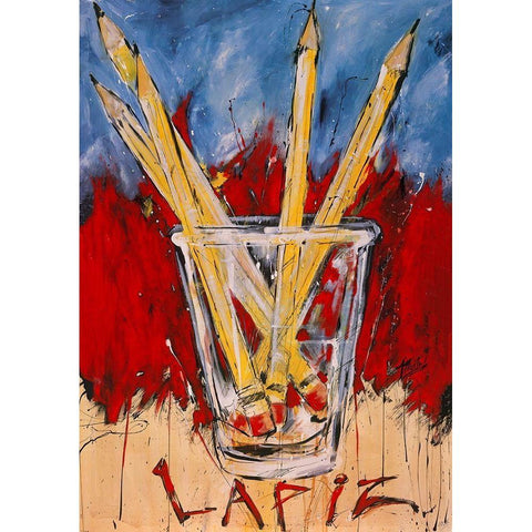 Lapiz White Modern Wood Framed Art Print by Wiley, Marta