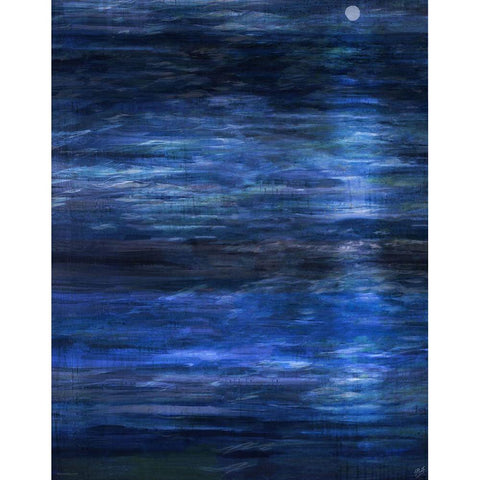 Abstract Blue X Black Modern Wood Framed Art Print with Double Matting by Wiley, Marta